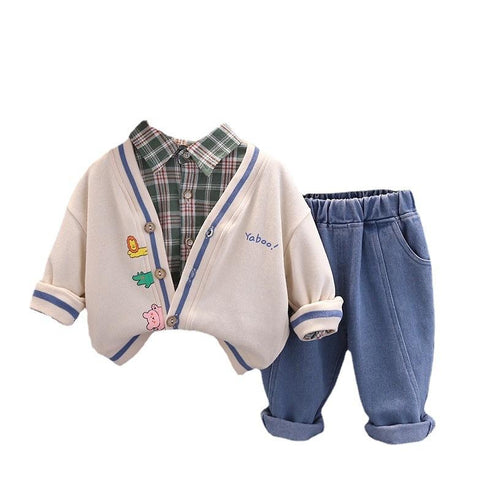 Children's Spring and Autumn Cardigan Set of Three
