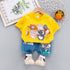 Cartoon Zoo Jeans Casual Two-piece Set