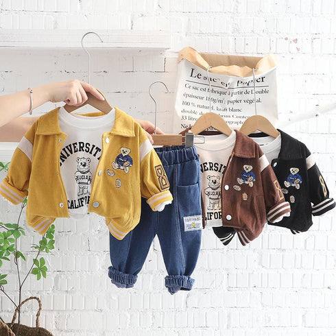 Boys Spring and Autumn Three-Piece Set