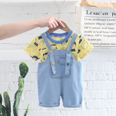 Children's Suspender Suit Cartoon Printing Design Suspender Suit