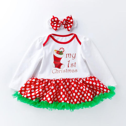 Christmas Baby Long Sleeve Ha Dress Jacket Climbing Dress Infant Festival Suit