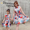 Mommy And Me Print Sleeveless Bow Belt Parent-child Dress