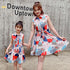Mommy And Me Print Sleeveless Bow Belt Parent-child Dress