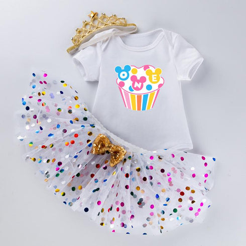 Baby Children's Full Moon Birthday Suit Short Sleeved Skirt Suit