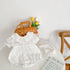 Lotus collar cotton bubble sleeve fart triangle ha coat climbing suit