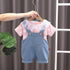 Children's short sleeve set thin breathable T-shirt dinosaur Girl Doll collar children's set