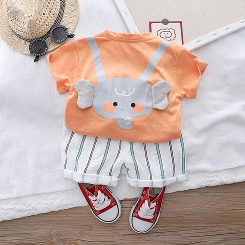 Children's Summer Dress Short Sleeve Set