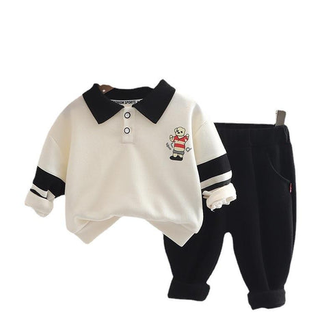 Spring and Autumn Boys' Long Sleeve Suit Two-Piece Set