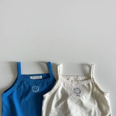 Sleeveless Suspender Vest Thin T-shirt Fresh Smiling Face Top