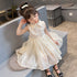 2022 Summer New Girl Pearl Doll Collar Dress Flower Girl Dress Dress Backless Love Princess Dress