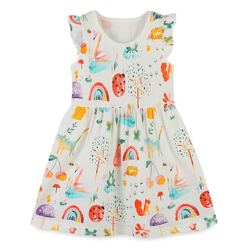 Summer Girl's Cartoon Print Dress