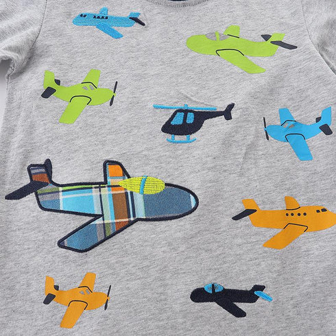Summer Boys Airplane Short Sleeve Set