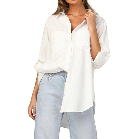 Striped Print Single-Breasted Long Sleeve Shirt