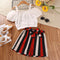 Girls Summer Sling Striped Shorts Set