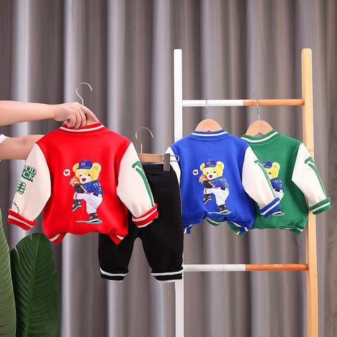 Winter boy plus velvet sweater suit