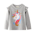 Girls Cotton Long Sleeve T-shirt European And American Style Cartoon Printed Round Neck Jacket