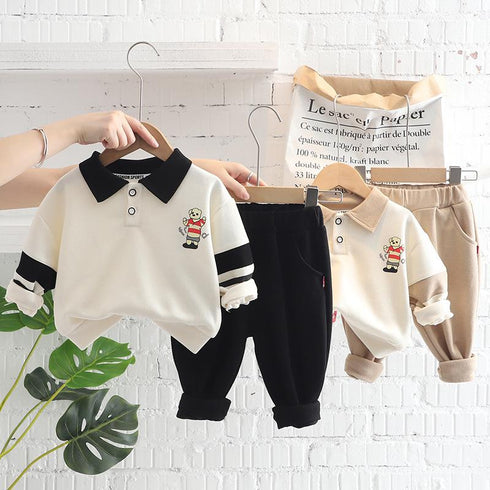 Spring and Autumn Boys' Long Sleeve Suit Two-Piece Set