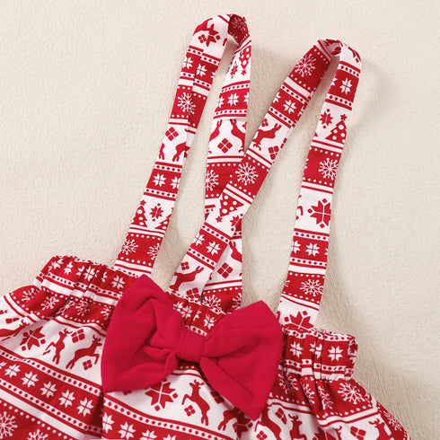 Christmas printed long sleeve three-piece set