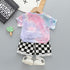 Summer children's tie dyed short sleeve suit