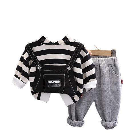 Spring and Autumn Boys Long Sleeve Set Two-Piece Set