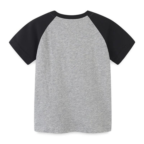 Summer boys excavator printed short sleeves