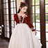 Velvet Red High Sense Evening Dress Dress Winter Festival Christmas Dress