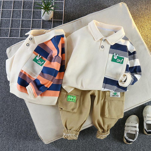 Lapel Sweater Long Sleeve Suit Casual Pants Two-piece Set