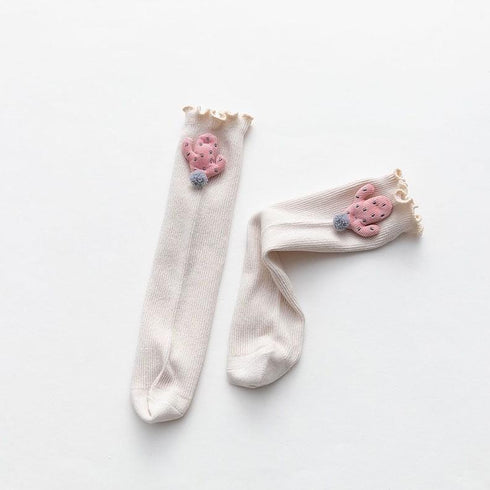 Stereo cactus children pile socks agaric curled leg socks