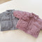 Children's short cotton-padded cotton-padded jacket small plaid cotton-padded jacket