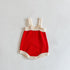 Red suit cardigan coat ha clothes baby ha clothes climbing suit two-piece single shot