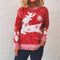 New Year Christmas Sweater Fawn Snowflake Crewneck Knit Pullover