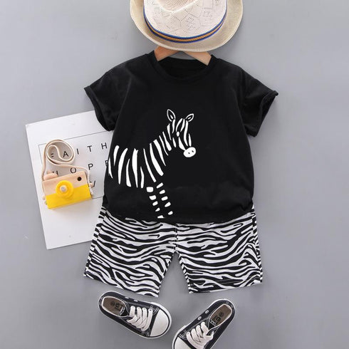 Summer children short sleeve shorts two-piece set