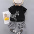 Summer children short sleeve shorts two-piece set