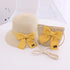 Children's Bow Straw Hat Bag Set
