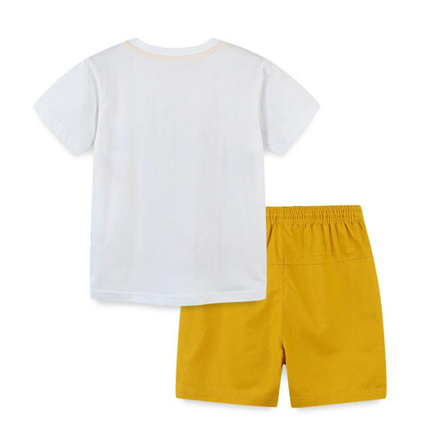Summer boy engineering car short sleeve set