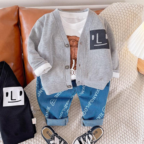 Spring and Autumn Boys Suit Three-Piece Set