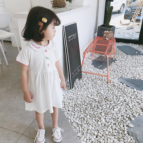 Girls' Dress 2022 Summer New Girls' Academic Skirt Cotton Princess Skirt