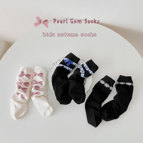 Bow baby socks flower color matching socks