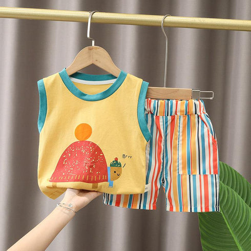 Summer boy vest set two-piece set