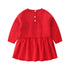 Children's autumn and winter season wool dress with hairpin cotton princess skirt