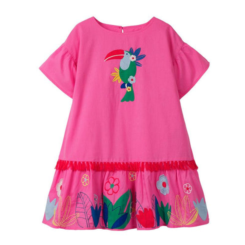 Summer girls cartoon bird dress