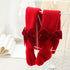 Children's Christmas and New Year plus velvet leggings red wave dot bow pantyhose padded pants