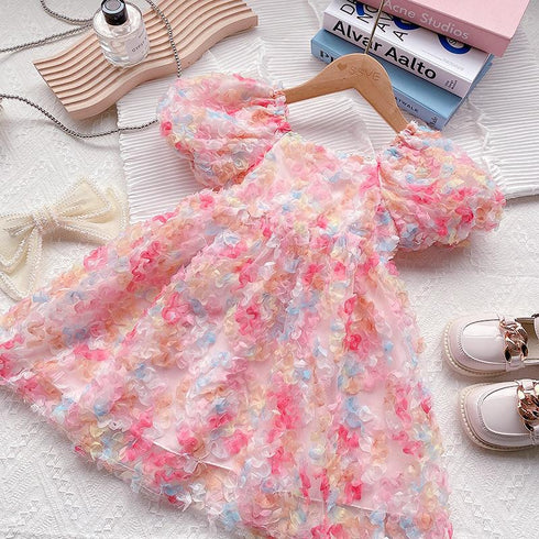Girls' Pink Floral Dress