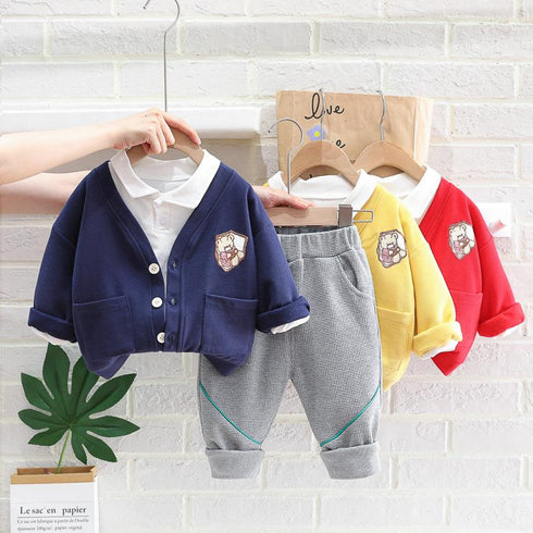 Children's Spring and Autumn Cardigan Set