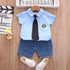 Children's Chest Pocket Shirt Jeans Two Piece Set