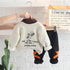 Autumn and winter boys plus velvet long sleeve suit set of three