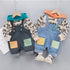 Children's Spring and Autumn Hoodie Denim Strap Pants Two-Piece Set