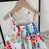 Girls Suspender Printed Dress 2022 Summer New Girls Loose Beach Dress