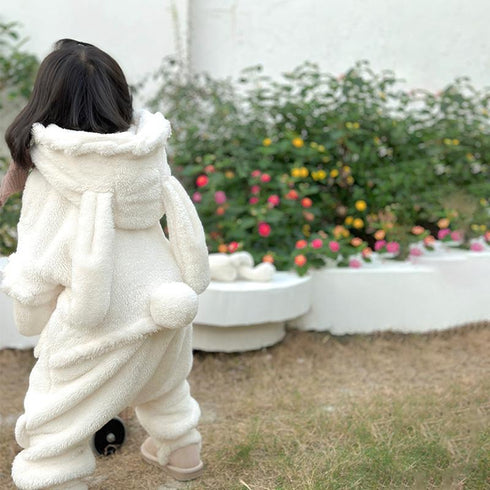 Rabbit jumpsuit in autumn and winter plus velvet newborn climbing suit