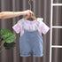 Children's short sleeve set thin breathable T-shirt dinosaur Girl Doll collar children's set